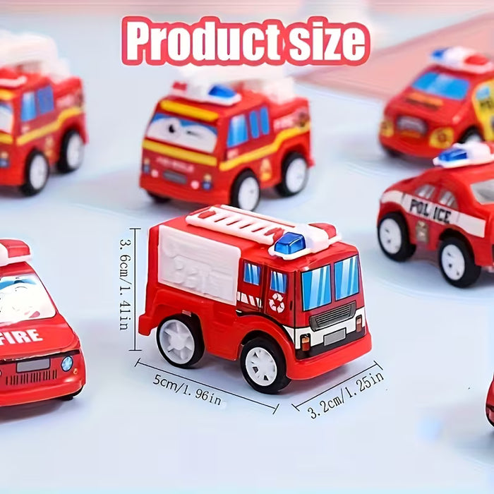 6pcs de juguetes de camiones de bomberos, para niños