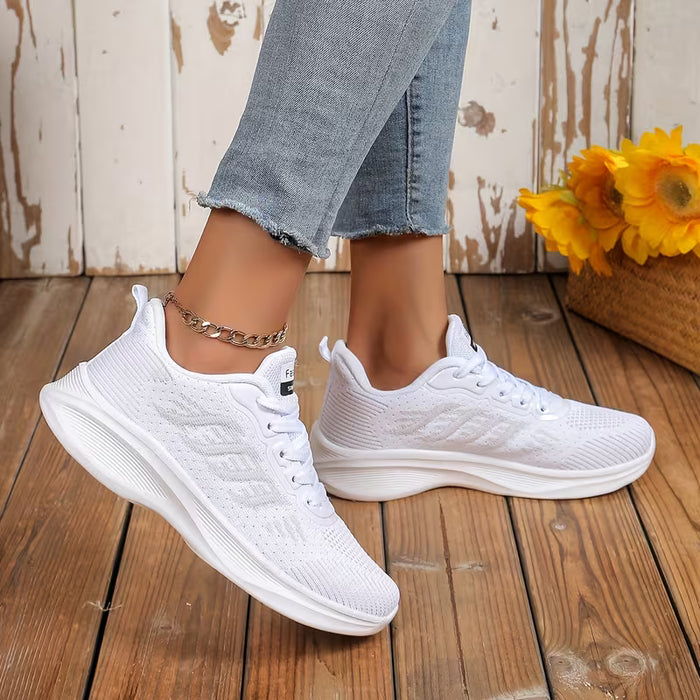 Zapatillas deportivas de mujer, con lazo frontal, tejido a rayas
