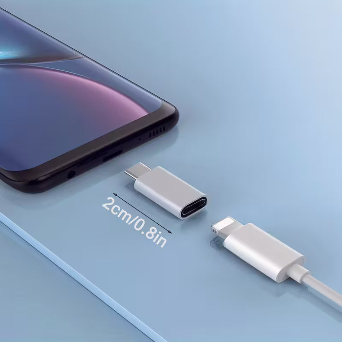 Adaptador de Carga Lightning-Femenino a USB C Macho para iPhone y iPad Tipo C