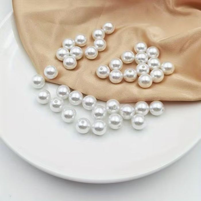27 Piezas de Cuentas Marfil Blanco - Redondas y Gruesas de 14mm