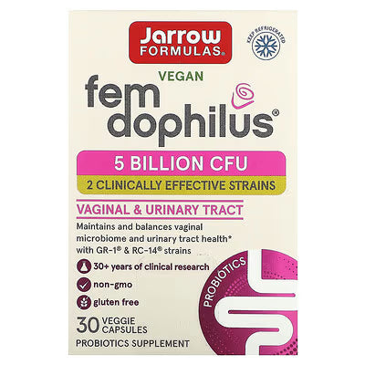 Jarrow Formulas, Fem Dophilus Vegano, 5 mil millones de UFC, 30 cápsulas vegetales