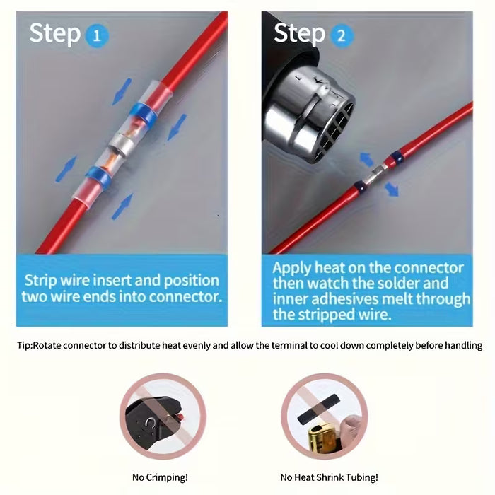 800+60 piezas Conectores de cable sellados con soldadura impermeables