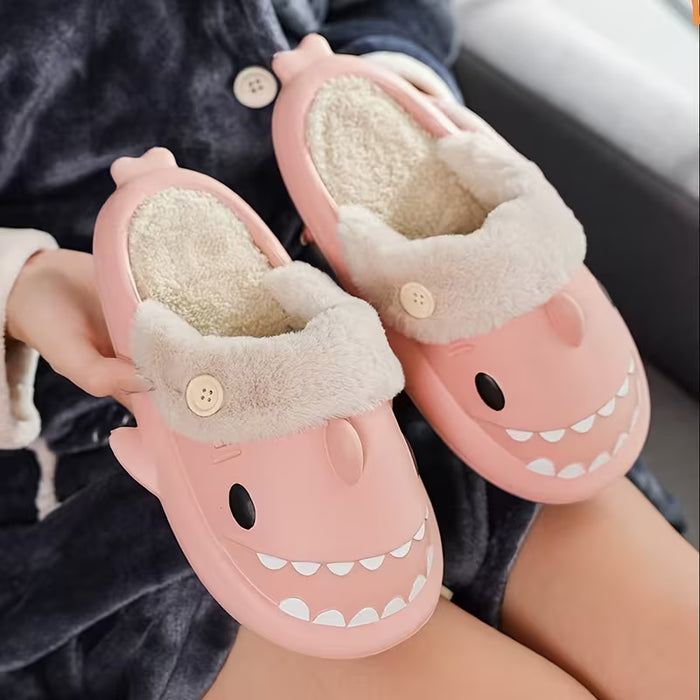 Pantuflas de Peluche para Hombres y Mujeres, Pantuflas de Tiburón Animado