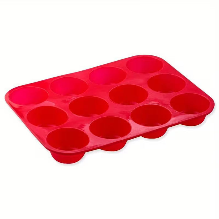 Molde redondo de silicona con 12 orificios, mini muffin