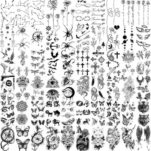 77 hojas de tatuajes temporales para hombres y mujeres, tatuajes falsos de medio brazo - Quierox - Tienda Online