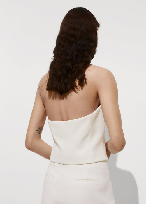 MANGO-Chaleco cuello halter con botones