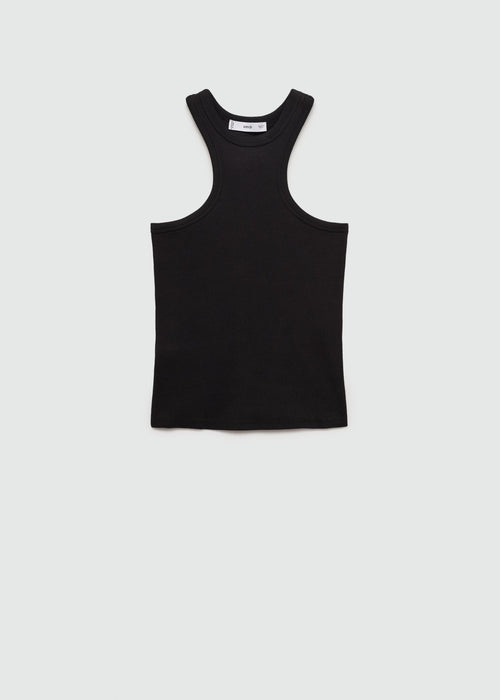 Top canalé algodón-MANGO