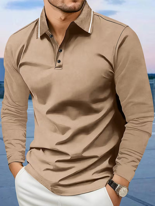 Camisa de Hombre Pearson OBM de Moda Popular, Color Sólido, Transpirable y Cómoda