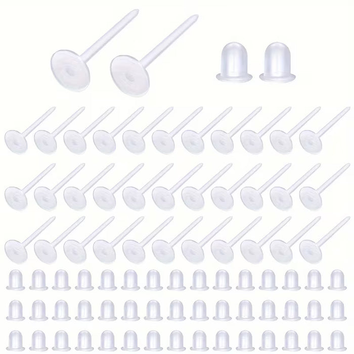 200pcs Pendientes de Plástico Invisibles de 4mm para Hacer Joyería