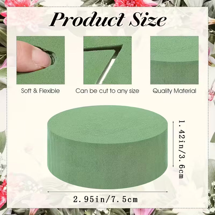 20 Esponjas Florales Redondas, Bloques de Espuma Floral Húmeda Verde de Alta Densidad