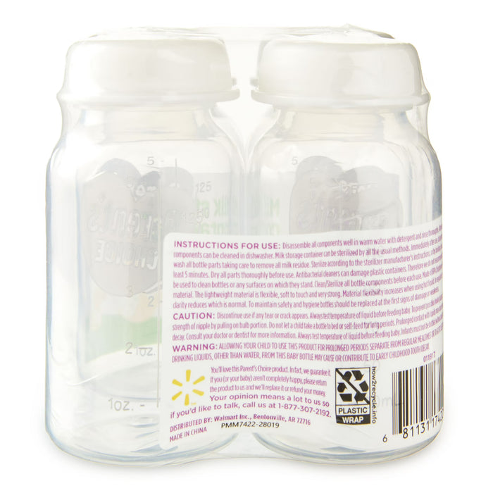 4pcs de Recipientes para almacenar leche Parent's Choice