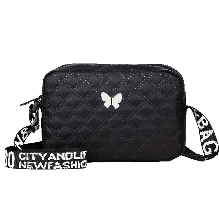 Bolso bandolera unisex con logo de mariposa de moda alta, bolso mensajero casual