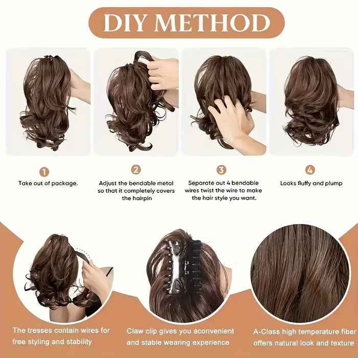 Extensiones de Cabello Clip-In para Cola de Caballo mediana 14 Pulgadas