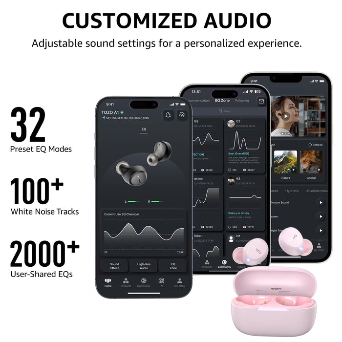 TOZO A1 Mini Auriculares inalámbricos Bluetooth con 32 horas de autonomía