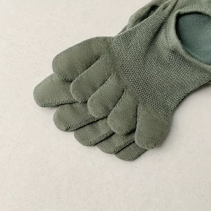 2pcs Calcetines cortos de malla fina transpirable para verano, de cinco dedos
