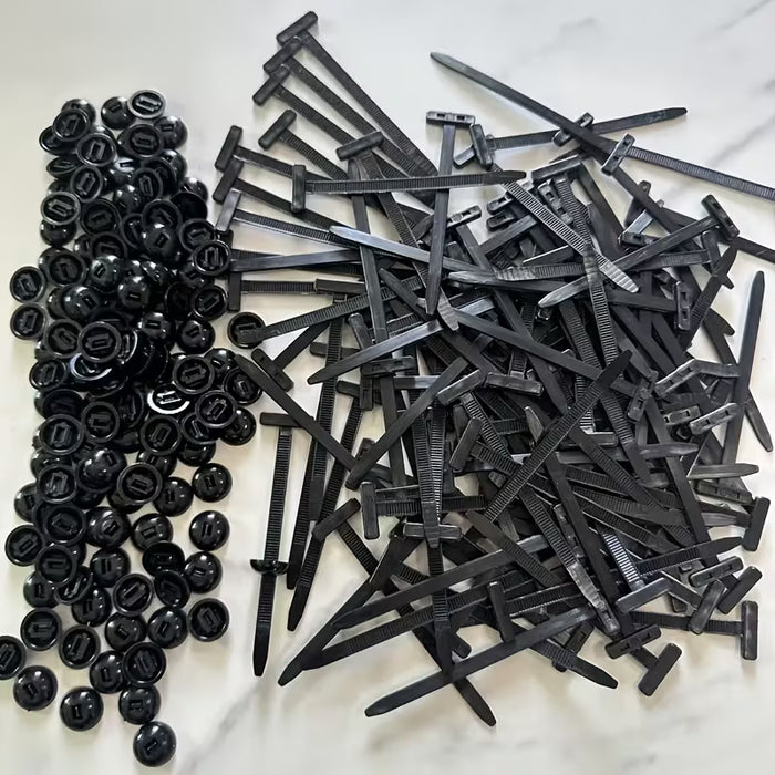 50 piezas - Correas de cable de montaje a presión resistentes al calor y duraderas