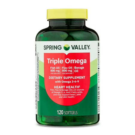 Suplemento para la salud del corazón Cápsulas blandas Spring Valley Triple Omega