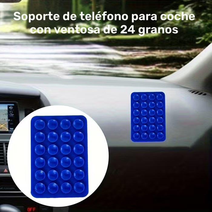Funda de silicona cuadrada con ventosa para teléfono (6 unidades) color azul
