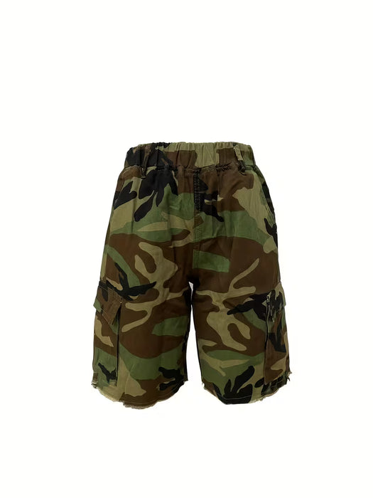 Shorts de Verano para Mujer con Estampado Camuflaje