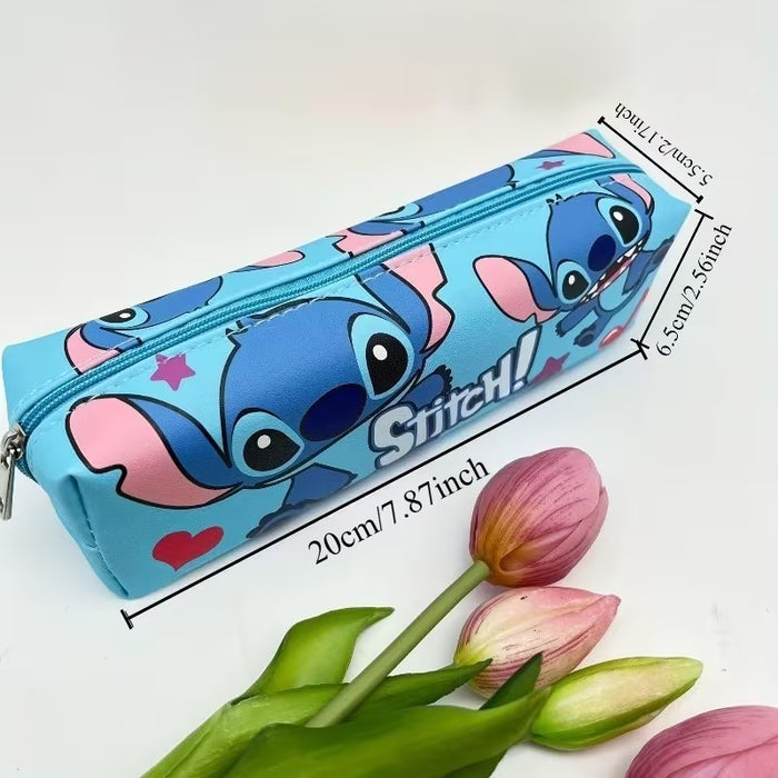 SHEIN Estuche Grande de PU con Tema de Stitch de , Ideal para Escuela y Oficina