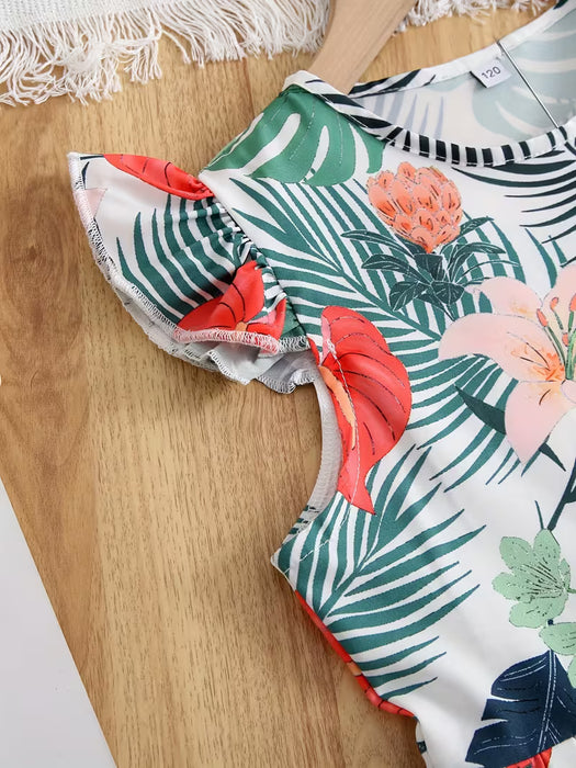 Vestido casual para niñas con dobladillo con volantes sin mangas