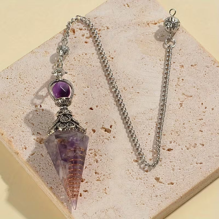 1 Péndulo Espiritual - Herramienta de Minería en Forma de Cono Hexagonal con Parte Superior Decorativa