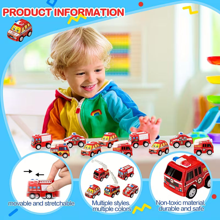 6pcs de juguetes de camiones de bomberos, para niños