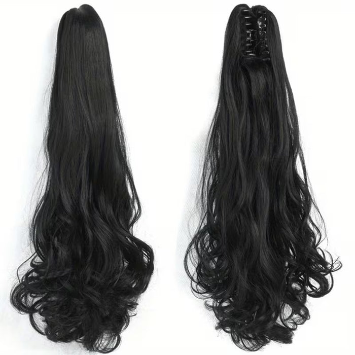 Extensiones de cola de caballo onduladas largas de 22 pulgadas