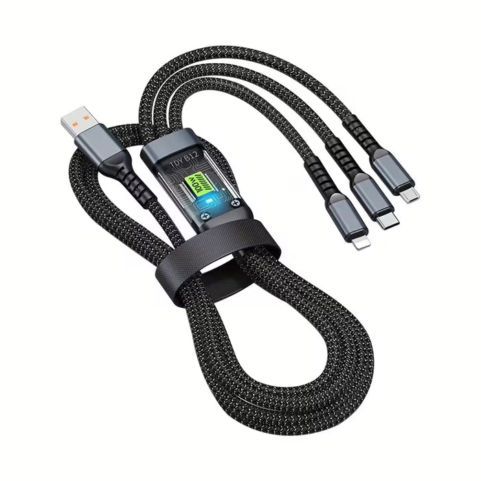 Cable de Carga Rápida 3 en 1 con Tipo C/Thunderbolt/Micro