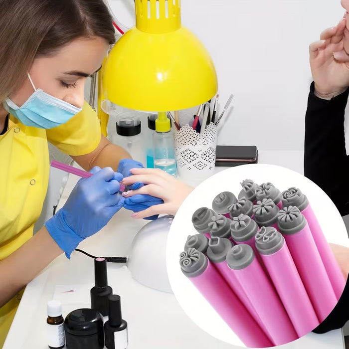 Set de bolígrafos para estampar uñas Herramientas con 10 diseños artísticos diferentes
