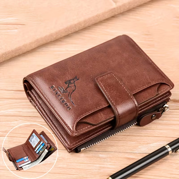 Cartera de Cuero PU Personalizada para Hombres con Ranuras para Tarjetas con Bloqueo RFID