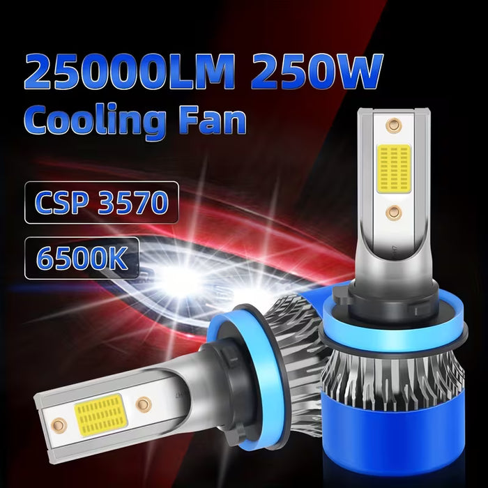 Paquete de 2 Bombillas LED para Faros 12V-24V, 9006 Luz Alta/Baja COB para Coche