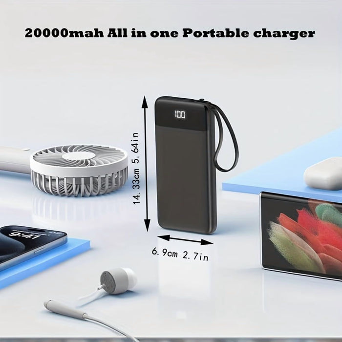 Batería externa de gran capacidad con pantalla LED, OSAIV 20000mAh, carga rápida de 20W