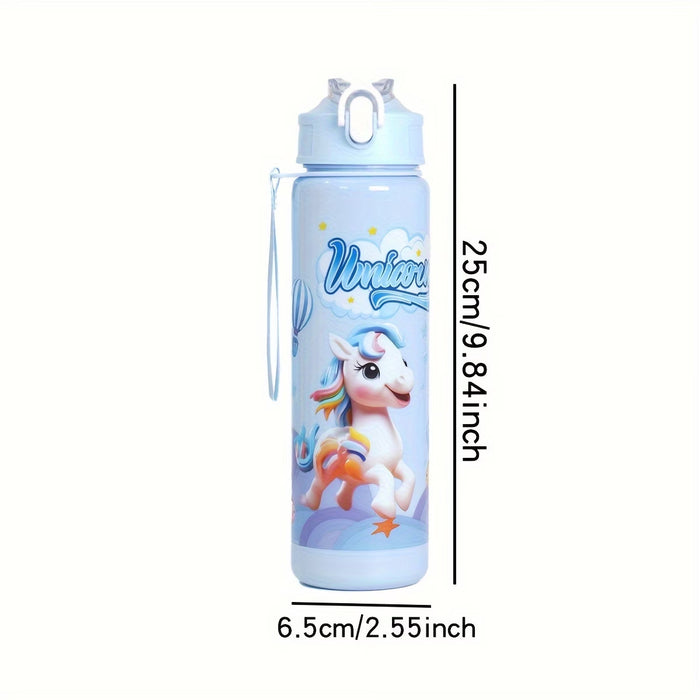 Botella de agua con diseño de poni de dibujos animados de 25OZ