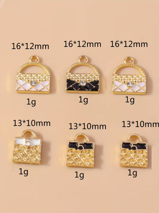 Conjunto de 10 de bolso mini colgantes de aleación para aretes, collares, llaveros