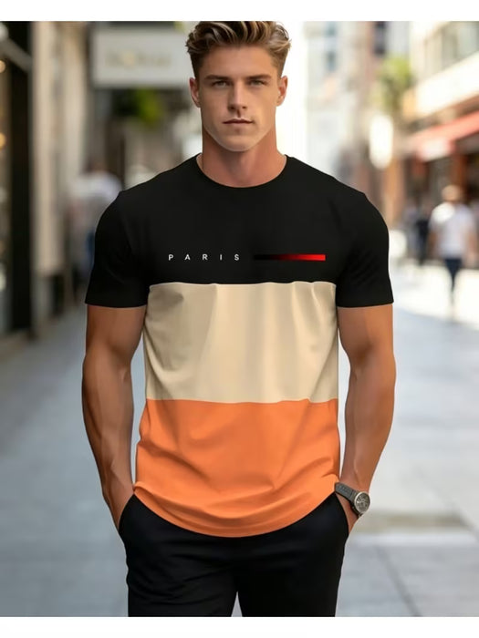 Camiseta de Hombre Talla Grande con Cuello Redondo , Deportiva, Casual