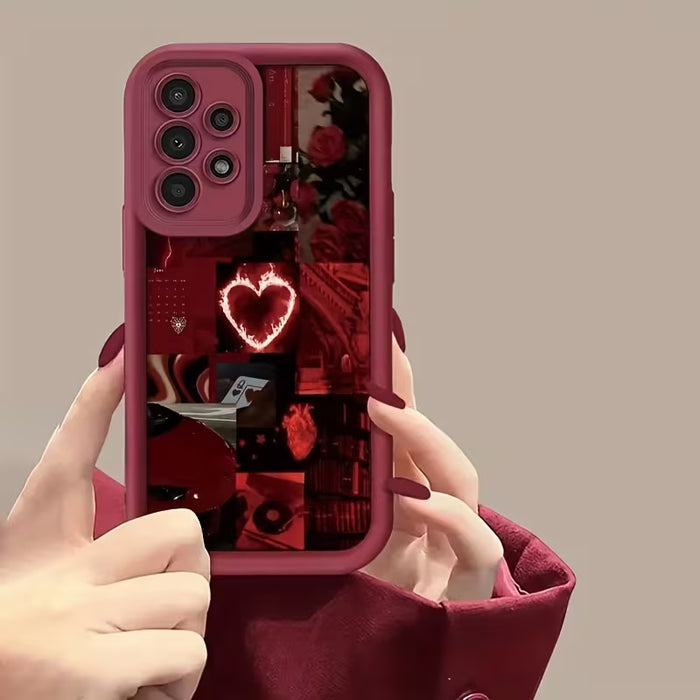 Funda para teléfono con Diseño abstracto de corazón de fuego para iphone 12