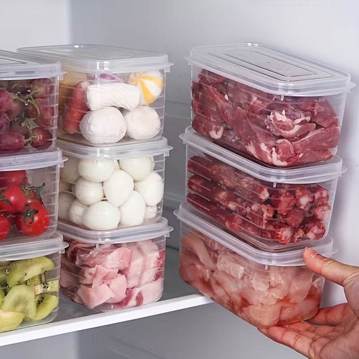 Juego de 8 recipientes para almacenamiento de alimentos con tapa abatible de 23.67 oz