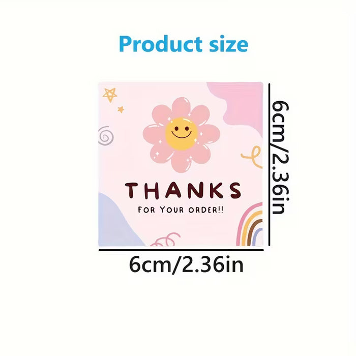 SHEIN 50pcs Tarjetas de Agradecimiento Florales, Diseño Cuadrado de 2x2 Pulgadas