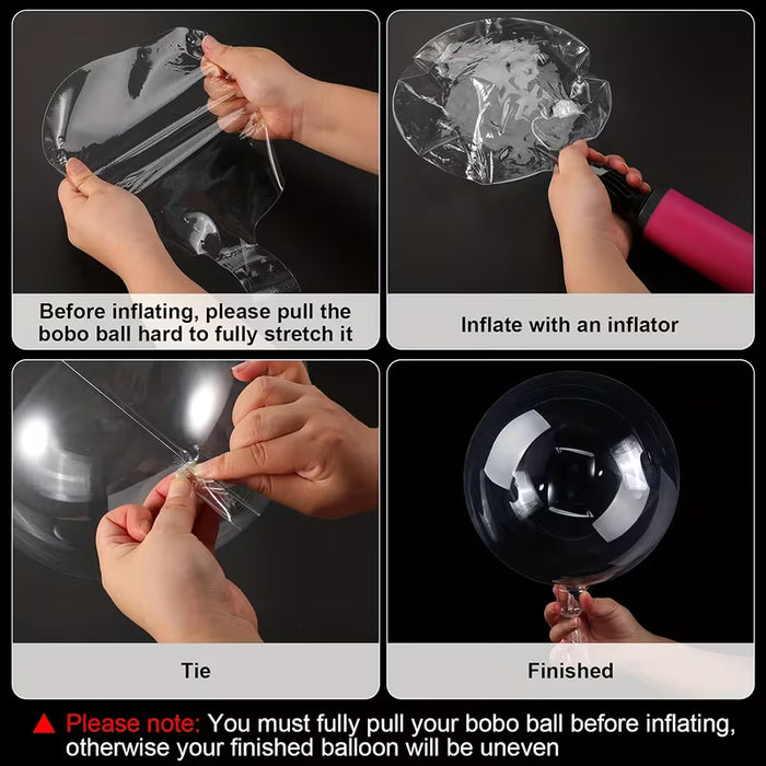 Un set de 22 globos de burbujas de 20 pulgadas, perfectos para decorar