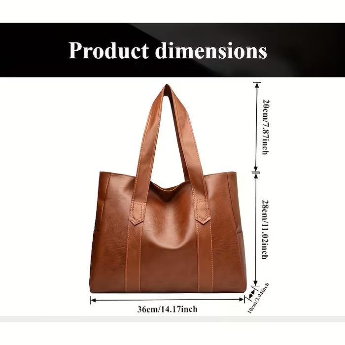 Bolso Tote de Gran Capacidad para Mujer con Correa Fija y Cierre de Cremallera  Estilo Coreano