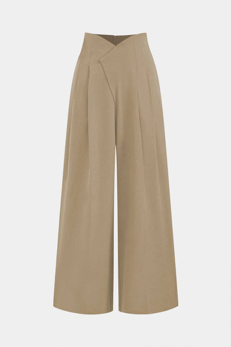 MICAS Pantalones anchos asimétricos plisados