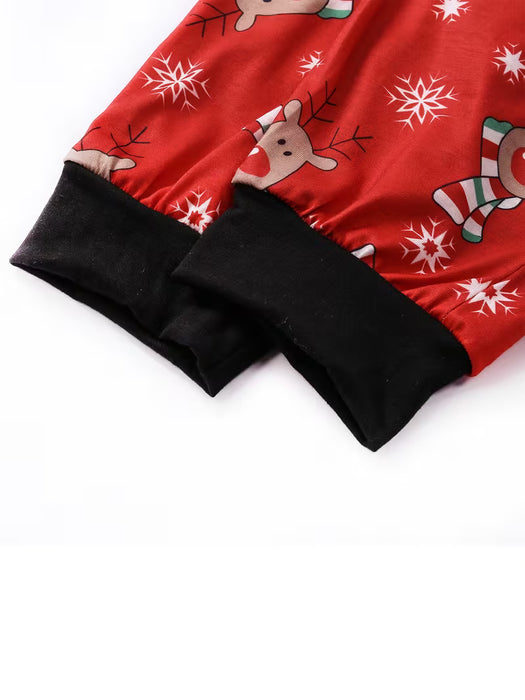Pijama de una pieza con capucha y diseño de ciervo, ideal para fiestas de Navidad para papás