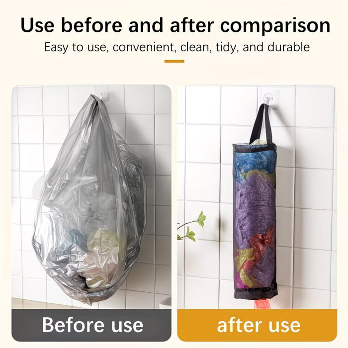 Almacenador colgante para bolsas de basura, práctico y resistente