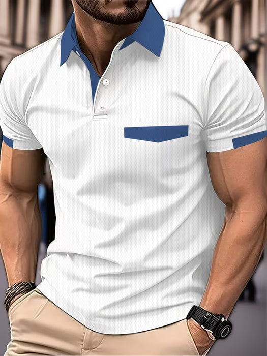 Polo de Manga Corta Cómodo, Estilo Casual Moderno de Corte Regular