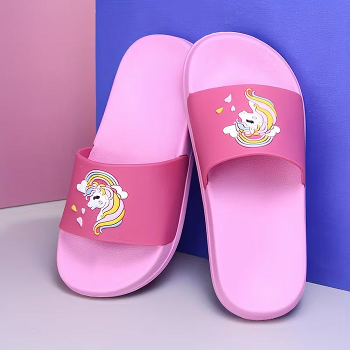 Zapatillas para Niñas de Estilo Moderno Antideslizantes de Suela Suave con Diseño de Unicornio