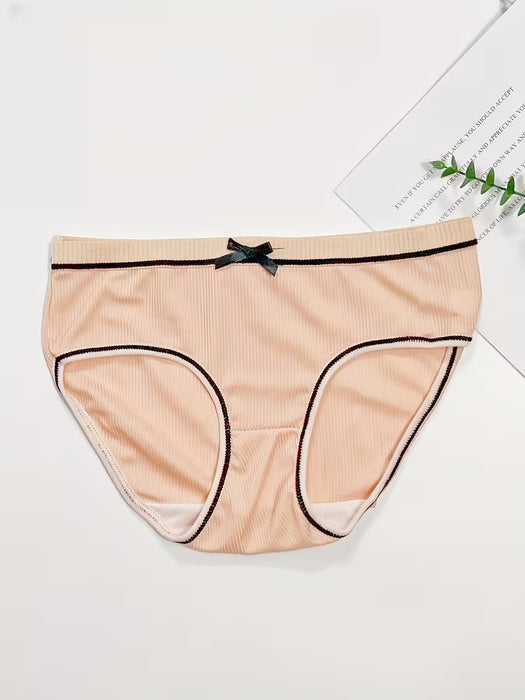 12 piezas de braguitas triangulares con lazo para niñas acanalada cómoda y transpirable