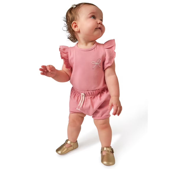 Mono de bebé niña orgánico con estampado de albóndigas Modern Moments