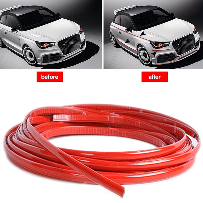 Tira decorativa roja autoadhesiva de 5 m para parachoques de coche