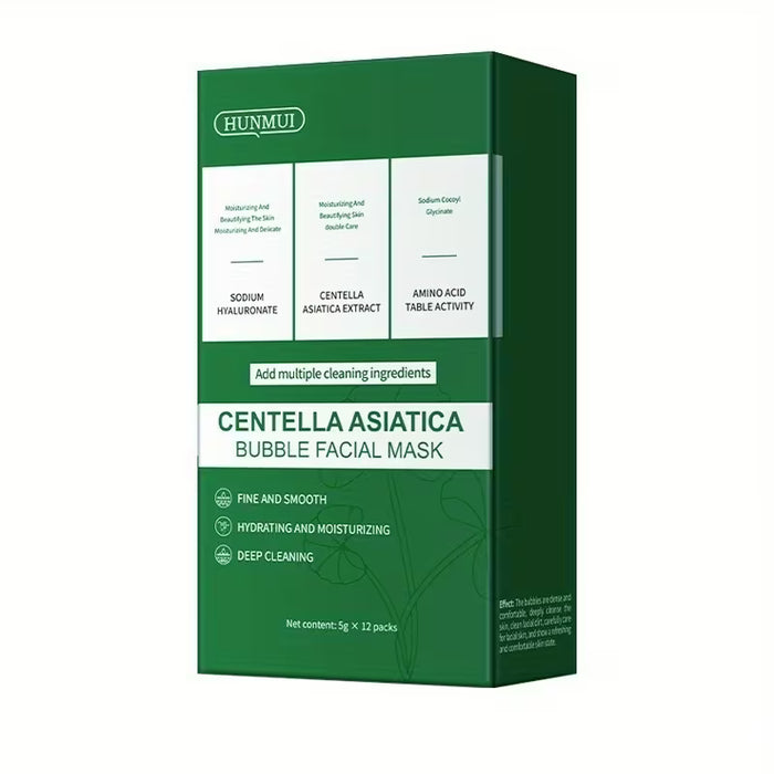 Mascarilla de Burbujas de Centella Asiática que Limpia Profundamente la Piel paquete de 12